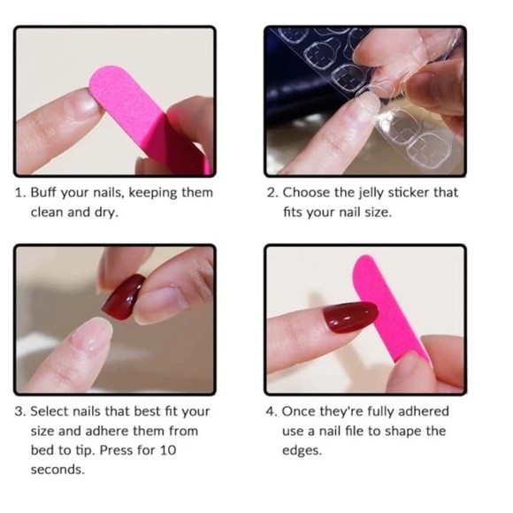 Fake press on short square nail set - 24pcs - Picture 3 of 7